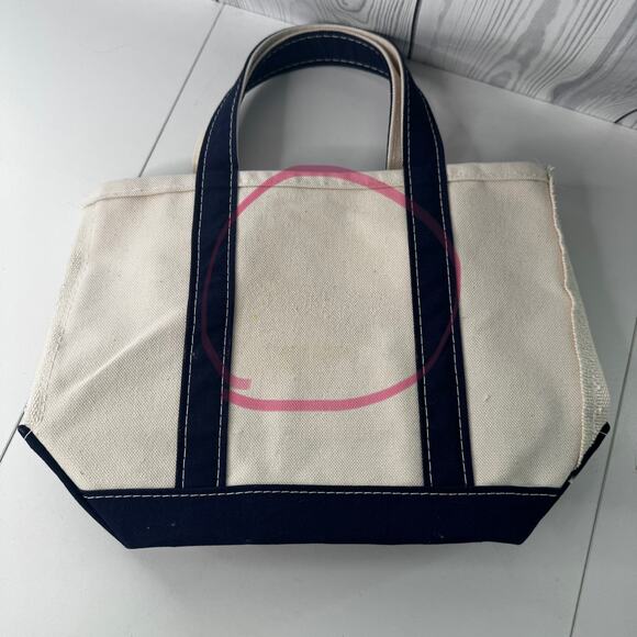 Vintage 1990s Mini Boat Tote Stiff Canvas Navy White Clean USA 1990s Tag - Picture 8 of 11
